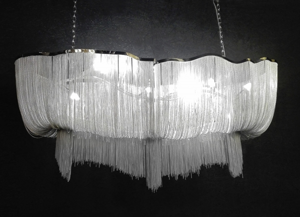 Lustra/candelabru design lux Beyle, 160x40 cm, aluminiu crom, 1080S3 - King [8]