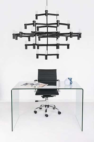 Lustra/candelabru design modern Oskar Grande, 30 de becuri, crom/auriu/negru, XCP9120-30.BLACK - King [6]