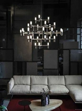 Lustra/candelabru design modern Oskar Grande, 30 de becuri, crom/auriu/negru, XCP9120-30.BLACK - King [16]