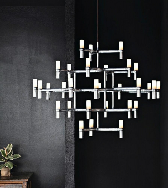 Lustra/candelabru design modern Oskar Grande, 30 de becuri, crom/auriu/negru, XCP9120-30.BLACK - King [17]