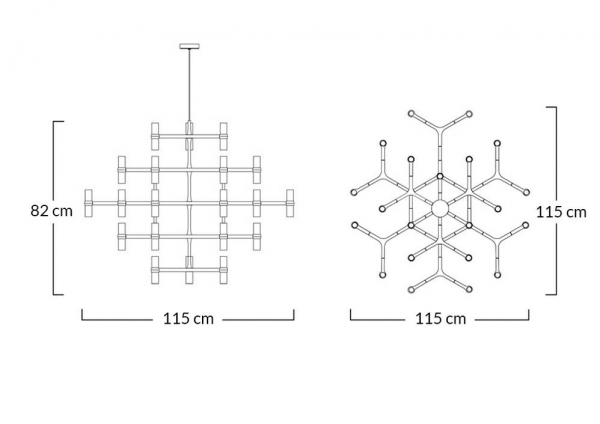 Lustra/candelabru design modern Oskar Grande, 30 de becuri, crom/auriu/negru, XCP9120-30.BLACK - King [8]