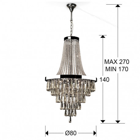 Lustra/candelabru inalt lux Reian cristale K9, inaltime reglabila, 810637 - Schuller [3]