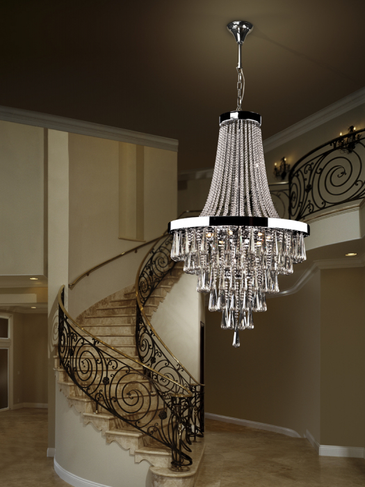 Lustra/candelabru inalt dimabil lux Reian cristale K9, inaltime reglabila, cu telecomanda, 810637D - Schuller [2]