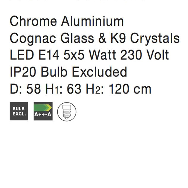 Lustra/candelabru lux sampanie cu cristale Anasia, cu 5/8 brate din metal cu sticla, 71231402 - Novaluce [8]
