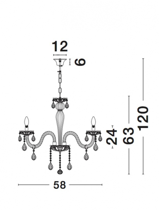 Lustra/candelabru lux sampanie cu cristale Anasia, cu 5/8 brate din metal cu sticla, 71231402 - Novaluce [7]