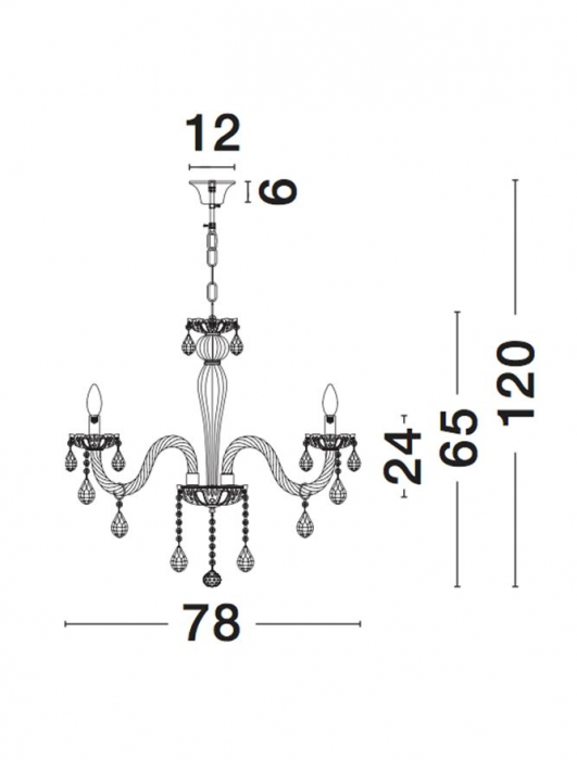 Lustra/candelabru lux sampanie cu cristale Anasia, cu 5/8 brate din metal cu sticla, 71231402 - Novaluce [3]
