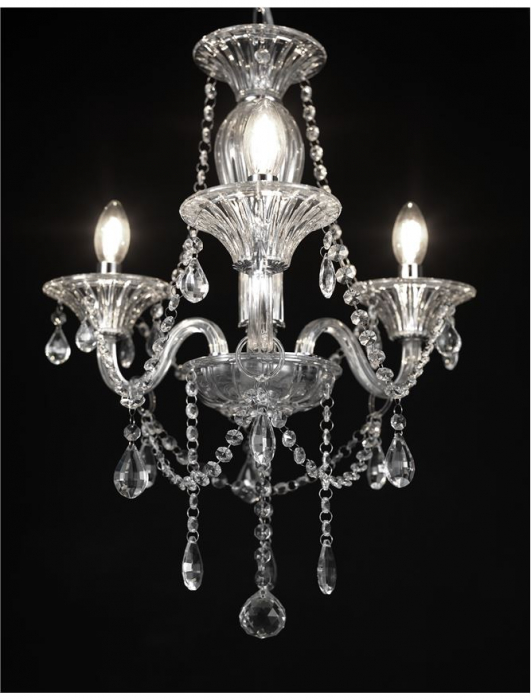 Lustra/candelabru lux sticla transparenta cu cristale Kasi, cu 3/5/8/18 brate, 8061202 - Novaluce [7]