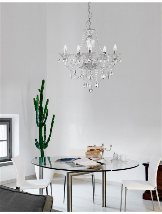 Lustra/candelabru lux sticla transparenta cu cristale Kasi, cu 3/5/8/18 brate, 8061202 - Novaluce [2]