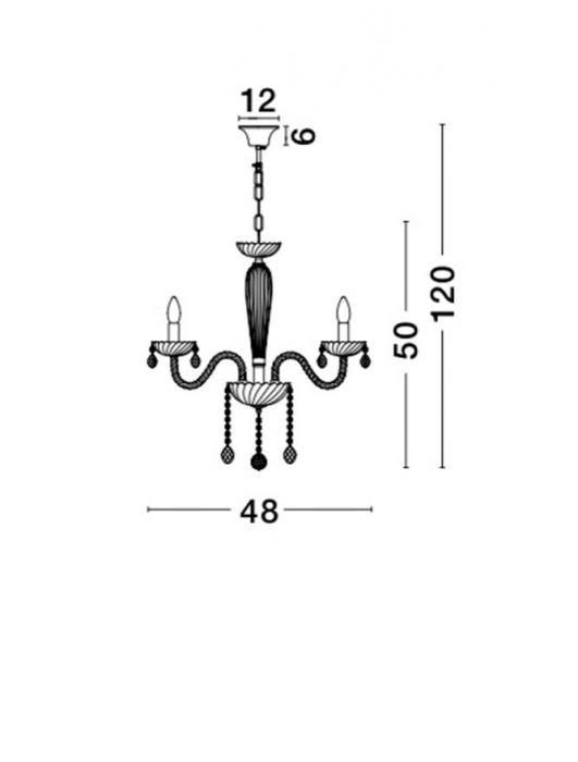 Lustra/candelabru lux sticla transparenta cu cristale Kasi, cu 3/5/8/18 brate, 8061202 - Novaluce [9]