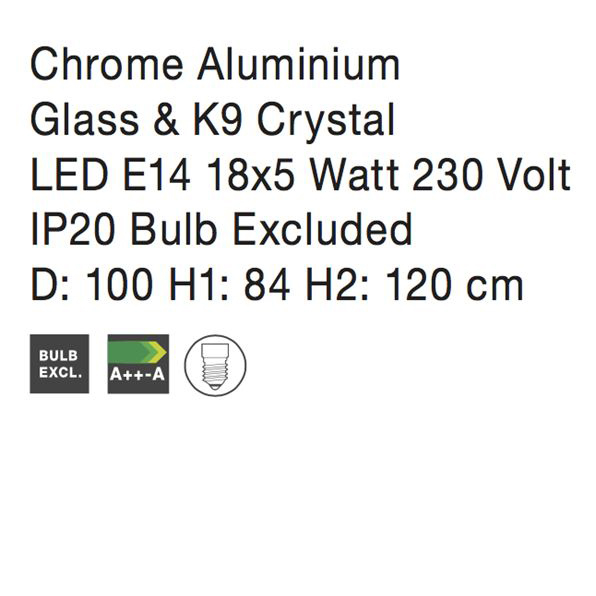 Lustra/candelabru lux sticla transparenta cu cristale Kasi, cu 3/5/8/18 brate, 8061202 - Novaluce [20]