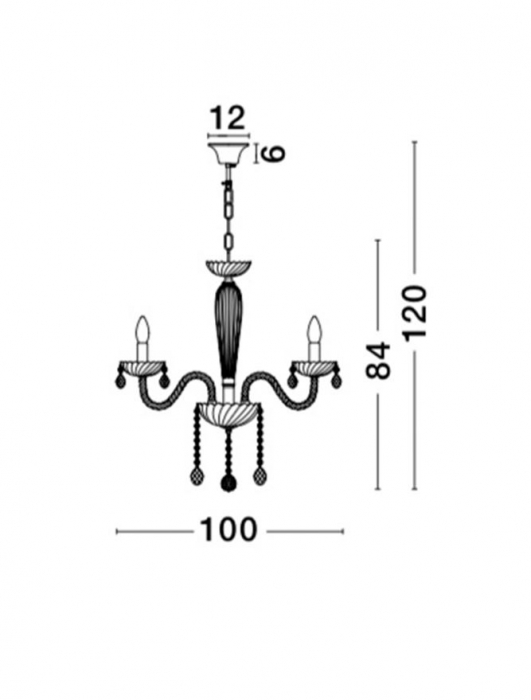 Lustra/candelabru lux sticla transparenta cu cristale Kasi, cu 3/5/8/18 brate, 8061202 - Novaluce [19]