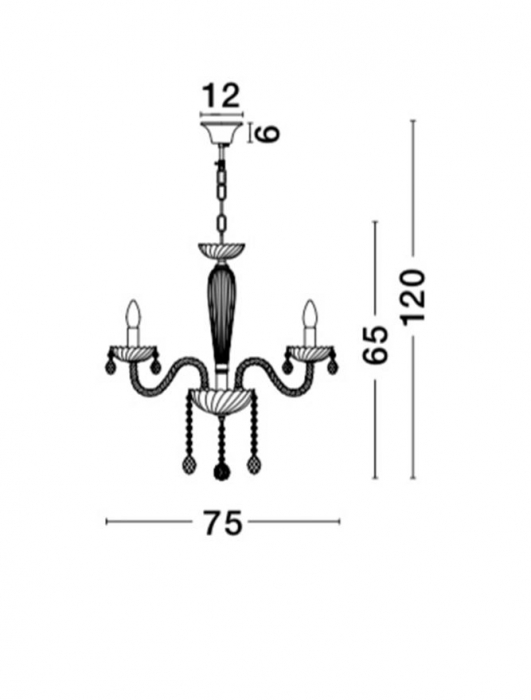 Lustra/candelabru lux sticla transparenta cu cristale Kasi, cu 3/5/8/18 brate, 8061202 - Novaluce [14]