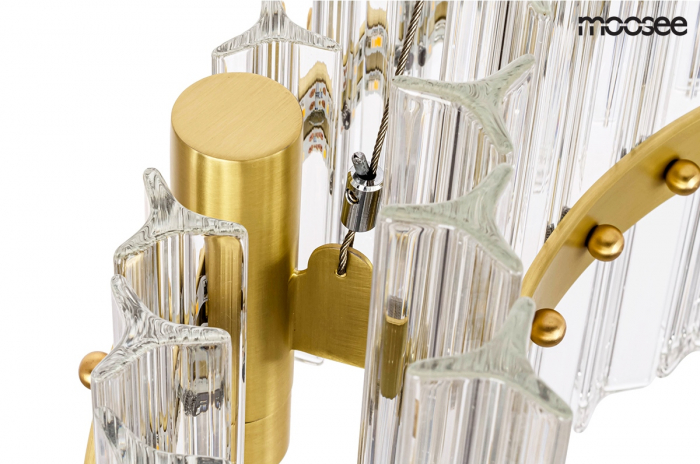 Lustra/candelabru rotund de lux cu cristale Juuso 47x47 cm, structura metalica aurie, MSE010100166 - King [3]