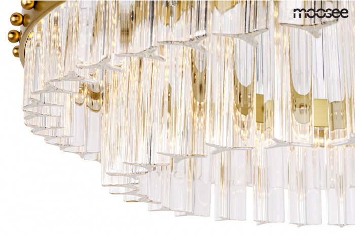 Lustra/candelabru rotund de lux cu cristale Juuso 47x47 cm, structura metalica aurie, MSE010100166 - King [4]
