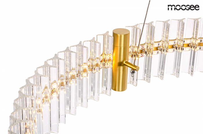 Lustra/candelabru rotund de lux Juuso Simple cu cristale, 70x70 cm, structura metalica aurie, MSE010100167 - King [2]