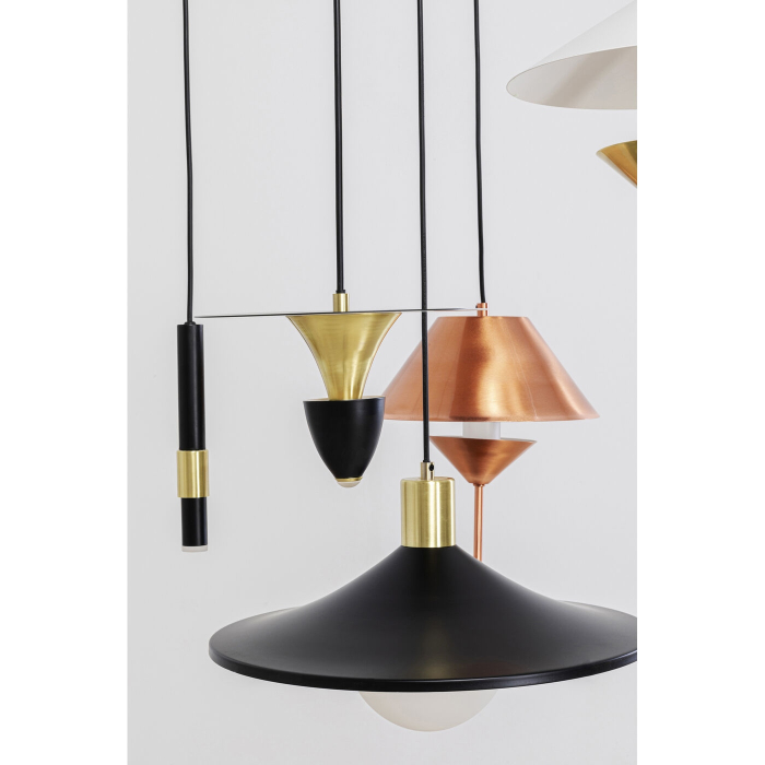 Lustră Cappelli 50x50x150 cm, Oțel Alamă, Cupru, Negru, Alb - Kare Design [4]