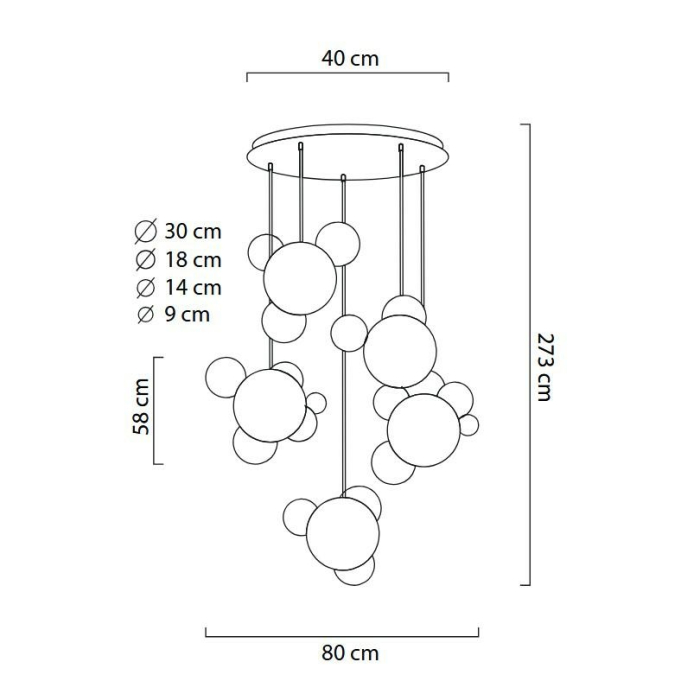 Lustră Capri Disc 5 129,5x129,5x152 cm, Sticlă și Aluminiu Anodizat - Moosee [13]