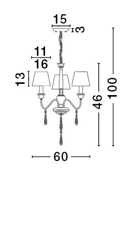 Lustra clasica crem Davor, 3/6 brate din metal cu elemente decorative de cristal, inaltime reglabila, 5157201 - Novaluce [3]