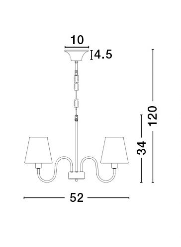 Lustra crem clasica eleganta Inga, din metal cu 3/5 surse de lumina, inaltime reglabila, 7120021 - Novaluce [3]