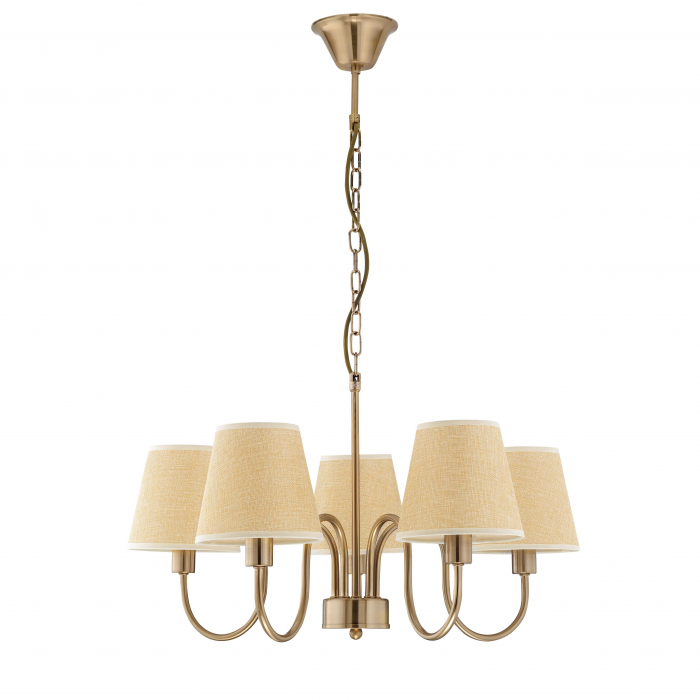 Lustra crem clasica eleganta Inga, din metal cu 3/5 surse de lumina, inaltime reglabila, 7120021 - Novaluce [8]