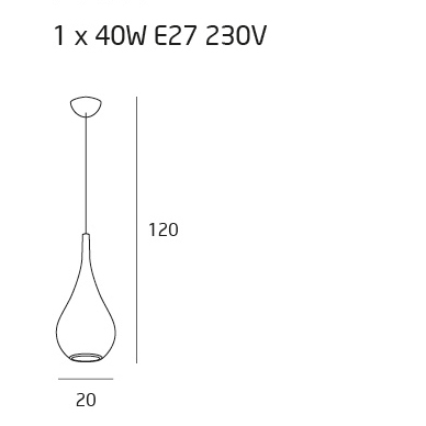 Lustra crom abajur tip picatura Reane Ø 20 cm din metal, inaltime reglabila, P0230 - Maxlight [2]