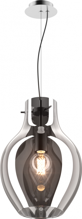 Lustra crom BRESSO tip pendul Ø 28 cm, sticla/metal, inaltime reglabila, 003064-011109 - Zumaline [2]