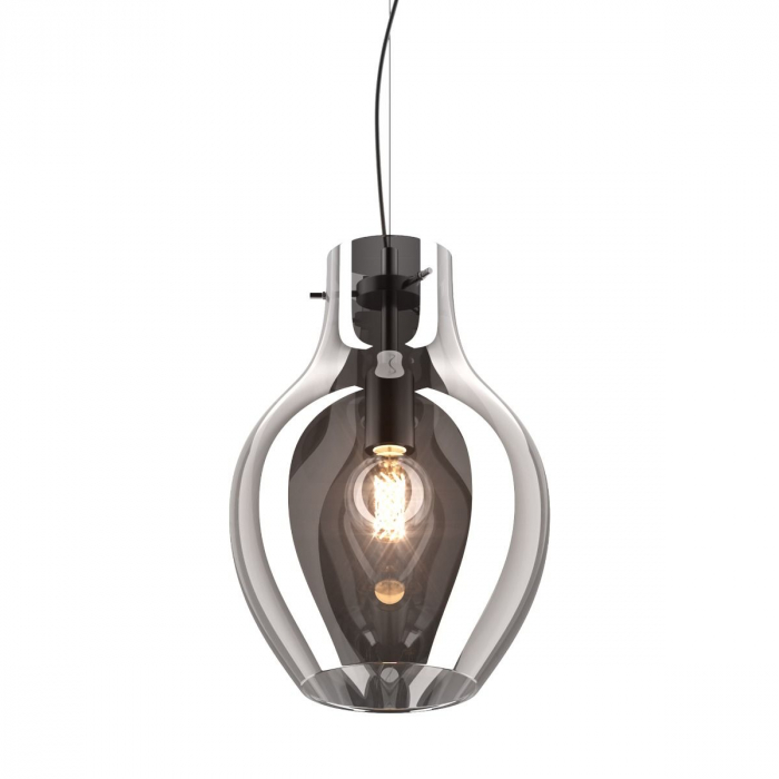 Lustra crom BRESSO tip pendul Ø 28 cm, sticla/metal, inaltime reglabila, 003064-011109 - Zumaline [3]