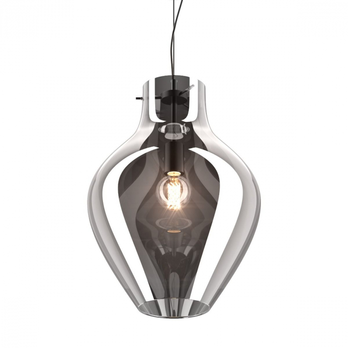 Lustra crom BRESSO tip pendul Ø 38 cm, sticla/metal, inaltime reglabila, 003064-011108 - Zumaline [4]
