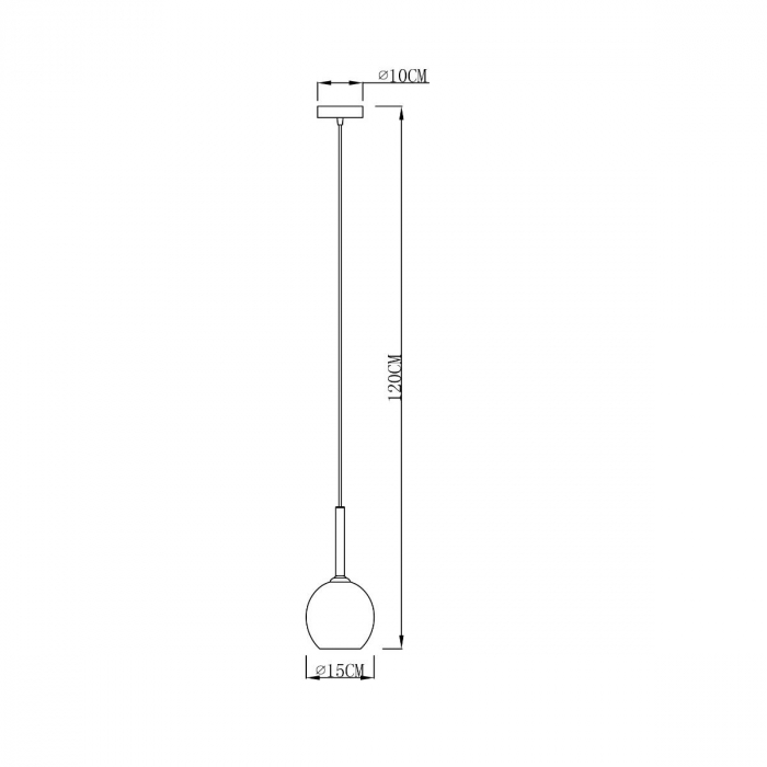 Lustra crom MONIC pendul sferic Ø 15 cm, inaltime reglabila, metal/sticla, 003064-001995 - Zumaline [3]