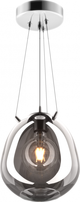 Lustra crom MOON tip pendul Ø 25 cm, sticla/metal, inaltime reglabila, 003064-011113 - Zumaline [2]