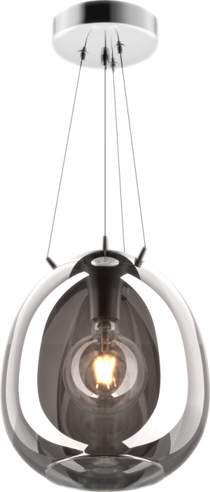 Lustra crom MOON tip pendul Ø 30 cm, sticla/metal, inaltime reglabila, 003064-011112 - Zumaline [2]