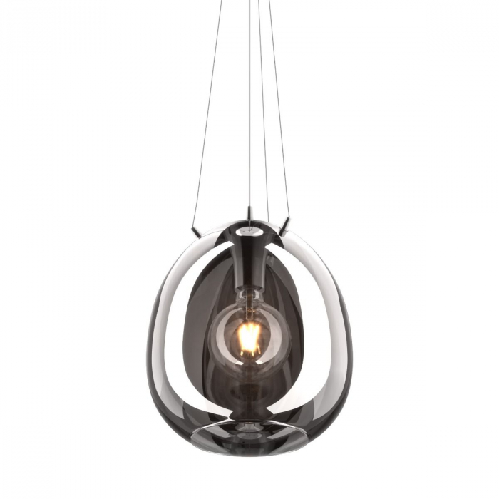 Lustra crom MOON tip pendul Ø 30 cm, sticla/metal, inaltime reglabila, 003064-011112 - Zumaline [3]