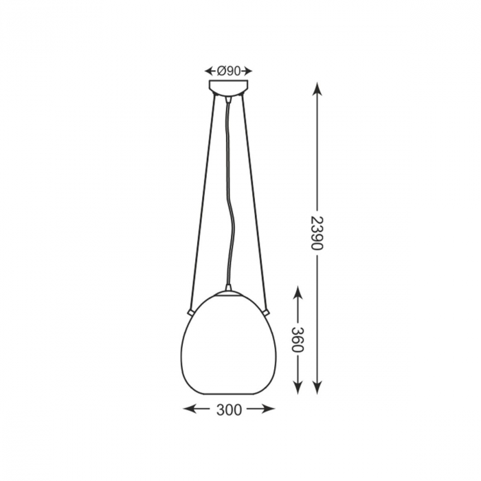 Lustra crom MOON tip pendul Ø 30 cm, sticla/metal, inaltime reglabila, 003064-011112 - Zumaline [4]