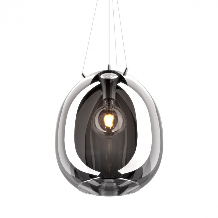 Lustra crom MOON tip pendul Ø 38 cm, sticla/metal, inaltime reglabila, 003064-011111 - Zumaline [3]