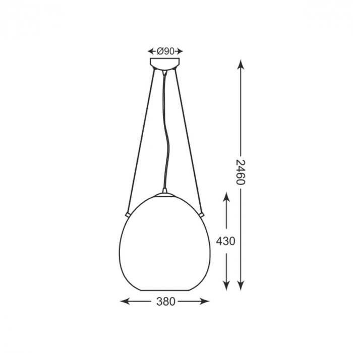 Lustra crom MOON tip pendul Ø 38 cm, sticla/metal, inaltime reglabila, 003064-011111 - Zumaline [4]