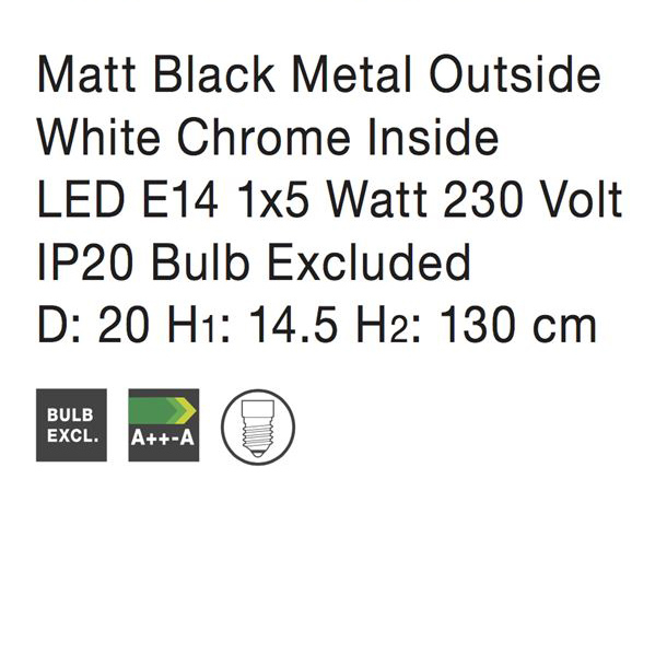 Lustra crom/neagra/aur roz tip pendul Zoe din metal Ø 20 cm, inaltime reglabila, 5704801 - Novaluce [11]
