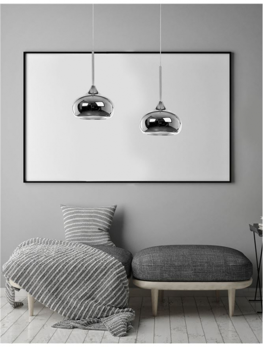 Lustra crom/neagra/aur roz tip pendul Zoe din metal Ø 20 cm, inaltime reglabila, 5704801 - Novaluce [2]