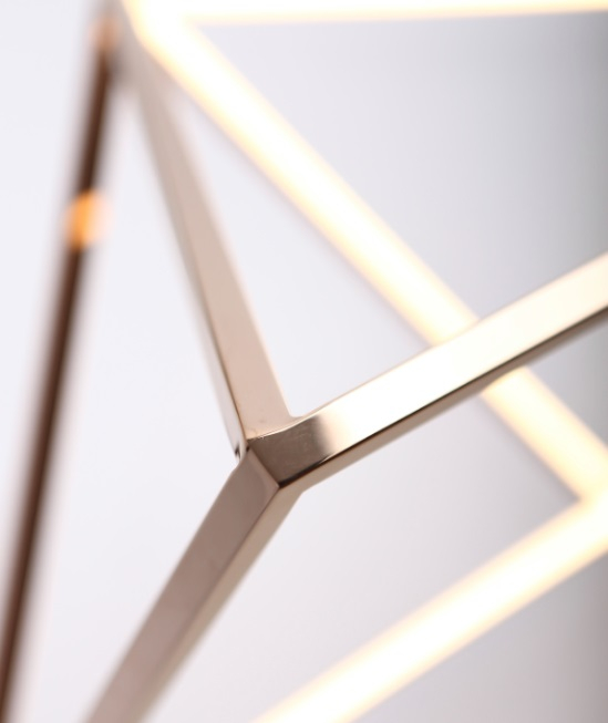 Lustra crom piramida iluminare LED Babir 30x30 cm metal/acril, inaltime reglabila, P0273 - Maxlight [3]