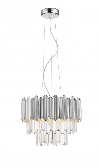 Lustra cromata forma rotunda GLADIUS 41 cm cristal, 003064-020106 - Zumaline [2]