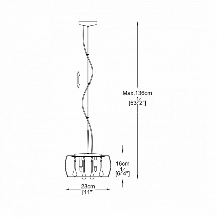 Lustra CRYSTAL tip pendul Ø 28 cm, din sticla, inaltime reglabila, 003064-001811 - Zumaline [3]