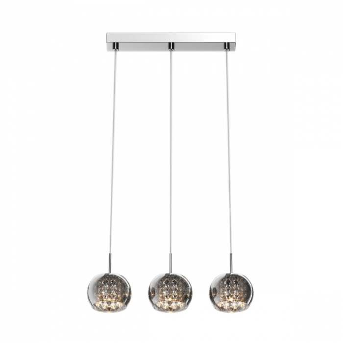 Lustra liniara CRYSTAL cu 3 pendule din sticla, inaltime reglabila, 003064-001012 - Zumaline [2]