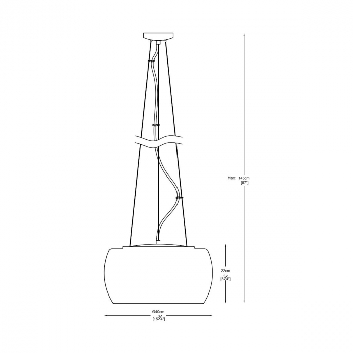 Lustra CRYSTAL tip pendul Ø 40 cm, din sticla, inaltime reglabila, 003064-001003 - Zumaline [3]