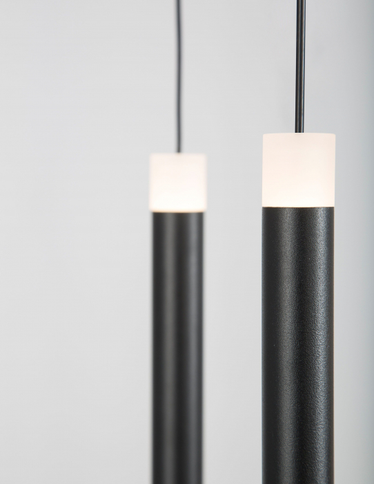 Lustra cu 10 pendule LED Binay 70 cm negru cu auriu, design modern, 9157910 - Novaluce [5]