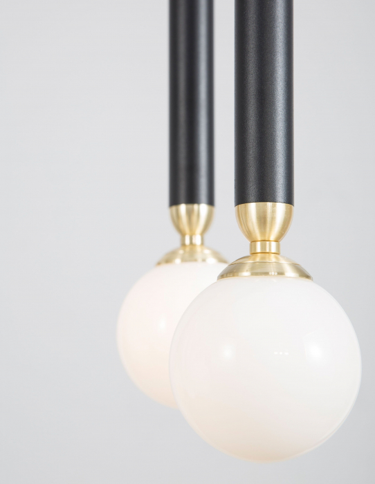 Lustra cu 10 pendule LED Binay 70 cm negru cu auriu, design modern, 9157910 - Novaluce [3]