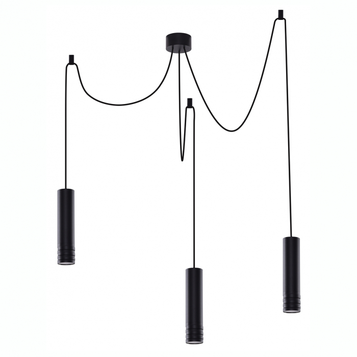 Lustra cu 3 pendule pe fir Lily, metal alb/negru/sampanie, design modern, AZ 3404 - Azzardo [3]