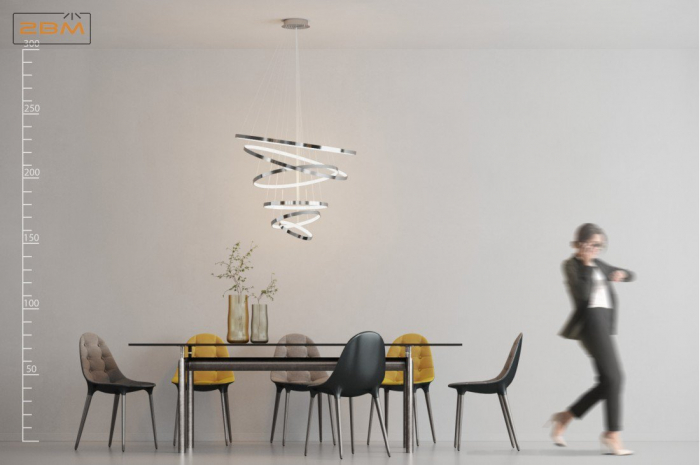 Lustra cu 6 inele LED dimabile Nava aurie/neagra/crom, inaltime reglabila, metal, AZ 2923 - Azzardo [6]