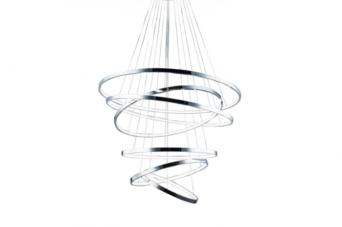Lustra cu 6 inele LED dimabile Nava aurie/neagra/crom, inaltime reglabila, metal, AZ 2923 - Azzardo [4]
