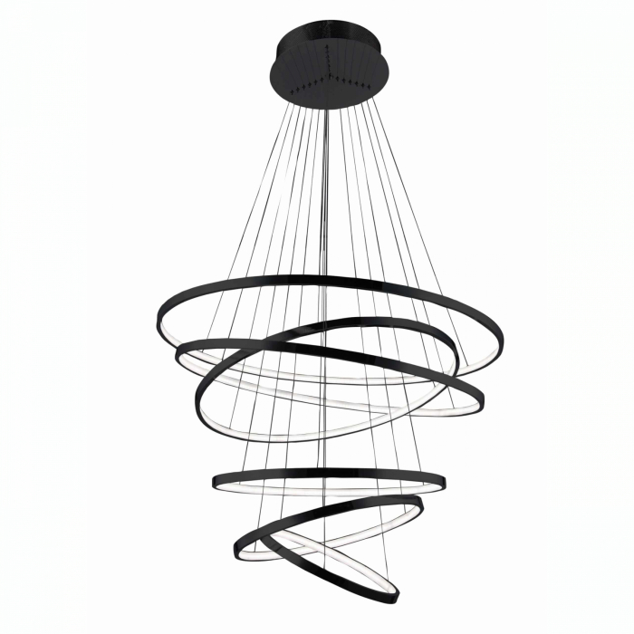Lustra cu 6 inele LED dimabile Nava aurie/neagra/crom, inaltime reglabila, metal, AZ 2990 - Azzardo [3]