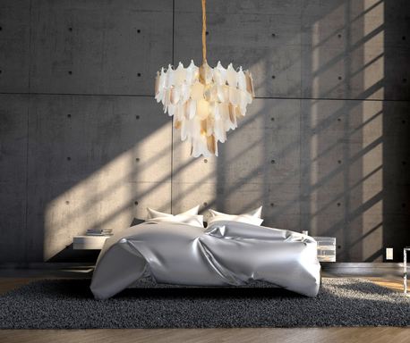 Lustra cu frunze din sticla transparenta/alba/sampanie Kazma Ø 80 cm, inaltime reglabila, P0418 - Maxlight [6]