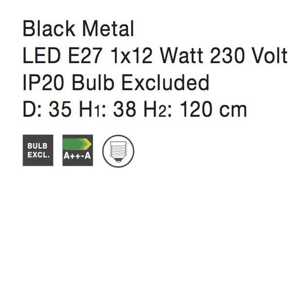 Lustra cupru/neagra tip pendul Ivana abajur geometric din tije metalice, Ø 20/35 cm, 672801 - Novaluce [2]